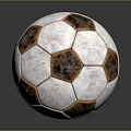 Vintage Soccer Ball Sports Equipment With Brown And White Hexagonal Classic Design Panels