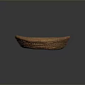 Brown Woven Basket Plate With Spiral Pattern For Home Decoration