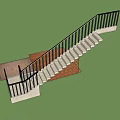 Modern Staircase With Black Railings Brown Lattice Side And Concrete Steps