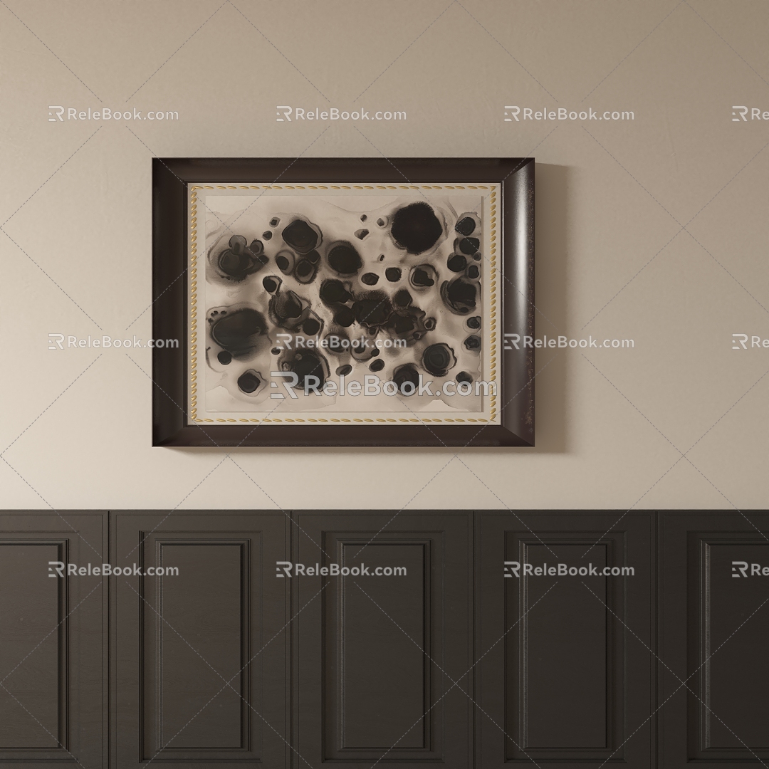 New Chinese abstract decorative painting 3d model