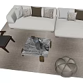 Modern sofa coffee table combination 3d model