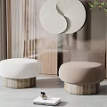 Modern sofa stool sofa stool combination 3d model