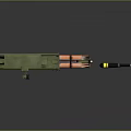 Green Rocket Launcher With Copper Propellant Chambers And Black Yellow Space Exploration Rocket