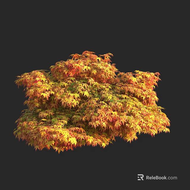 Vibrant Autumn Tree With Red And Yellow Leaves And Lush Canopy 3d model 
