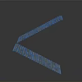 Mechanical Equipment Metal Strip With Serrated Edge 3D Structural Model Placed In Inclined Position