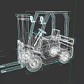 Industrial Yellow Gray Forklift With Front Forks And Cab For Warehouse Lifting