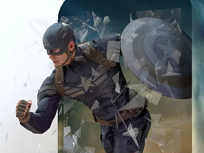 Captain America Superhero Character In Classic Uniform With Vibranium Shield And Dynamic Action Pose 3d model