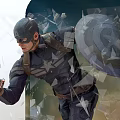 Captain America Superhero Character In Classic Uniform With Vibranium Shield And Dynamic Action Pose