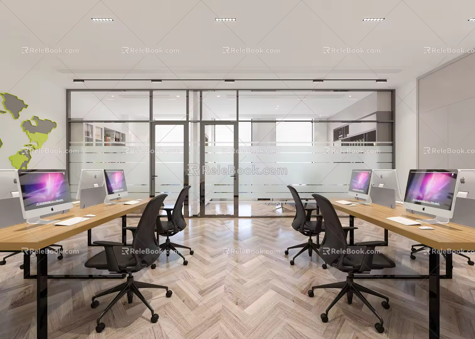 modern public office area office 3d model