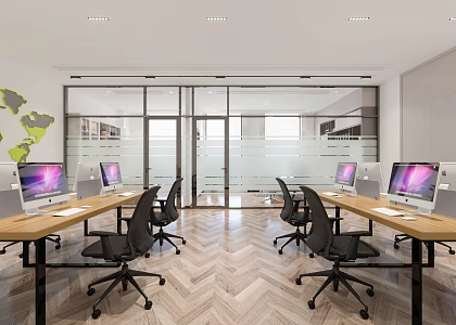 modern public office area office 3d model