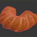 Golden Flaky Freshly Baked Croissant With Buttery Layers On Dark Background