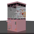 Attractive Pink Claw Machine With Stuffed Toys And Neon Light Design