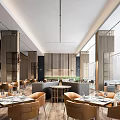 Modern Restaurant Interior Design With Wooden Elements Leather Chairs And Large Windows