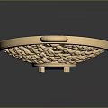 Elegant Golden Oval Pendant With Intricate Mesh Design And Purple Gemstone