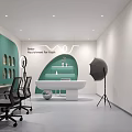 Inner Movement For Youth Studio Space With Green Wall White Desk And Lamp
