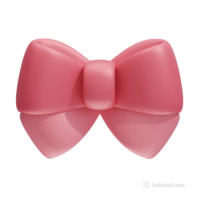 Cute Pink Bow Decorative Ornament Set for Home Decoration 3d model 