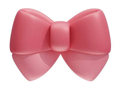 Cute Pink Bow Decorative Ornament Set for Home Decoration 3d model