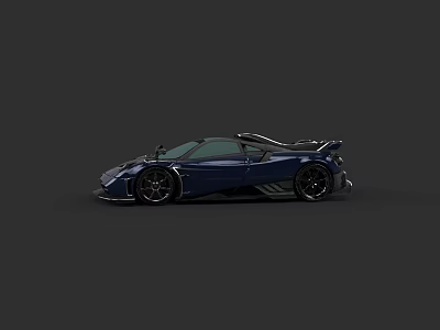 Dark Blue Sleek Supercar With Sporty Exterior And Black Alloy Wheels 3d model
