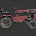 Red Functional Tractor with Black Seat Steering Wheel and Heavy Duty Tires