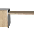 Modern Wooden Desk Design With Storage Compartment And Smooth Surface 3d model