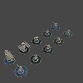 Detailed Chess Pieces Set With Miniature Figures Displayed On Black Background