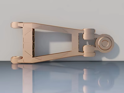 Swing Door Golden Metal Hardware with Geometric Design and Shiny Reflective Finish 3d model