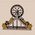 Mechanical Device With Large Gear Wheel And Metal Support Structure 3d model
