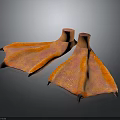 Flying Animal Textured Orange Wings With Clawed Tips 3D Rendering 3d model