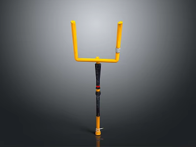 Yellow And Black Tactical Weapon With U Shaped Top And Long Handle 3d model