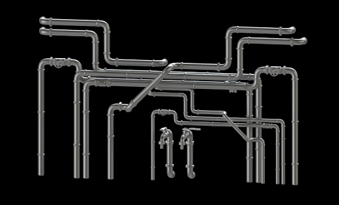 Modern Piping 3d model