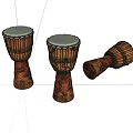 Musical Instruments Old Handmade Drums 3d model