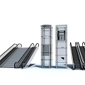 Sightseeing Elevator Glass Elevator Finished Elevator Transparent Elevator Combination Elevator Escalator 3d model
