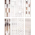 Modern Partition Designs With Geometric Patterns Linear Textures And Metallic Accents 3d model