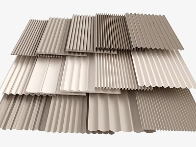 Modern Interior Design Wall Panels With Various Textured Styles And Shapes 3d model