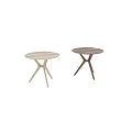 Round Wooden Dining Table With Crossed Legs And Simple Modern Design
