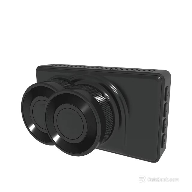 Black Dual Lens Electronic Device With Compact Body And Sleek Design 3d model 