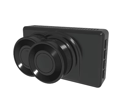 Black Dual Lens Electronic Device With Compact Body And Sleek Design 3d model