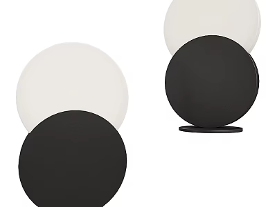 Modern Table Lamp Set Of Two With Spherical Shades Black And White Sleek Design 3d model