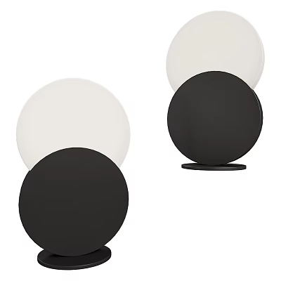 Modern Table Lamp Set Of Two With Spherical Shades Black And White Sleek Design 3d model