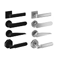 Modern Hinged Door Handles In Black And Silver Various Styles