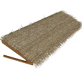 Brown Woven Straw Rectangular Ceiling Panel with Natural Texture for Home Decor 3d model