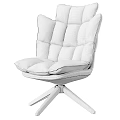 Comfortable Wingback Accent Chair With Blue Gray Brown Patchwork Velvet Upholstery And Wooden Tripod Base