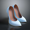 Light Blue Sleek High Heels With Stiletto Heel And Pointed Toe Design 3d model