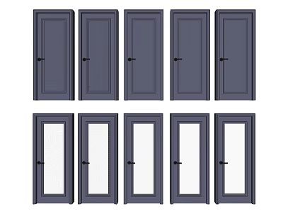 Modern door door glass door combination 3d model