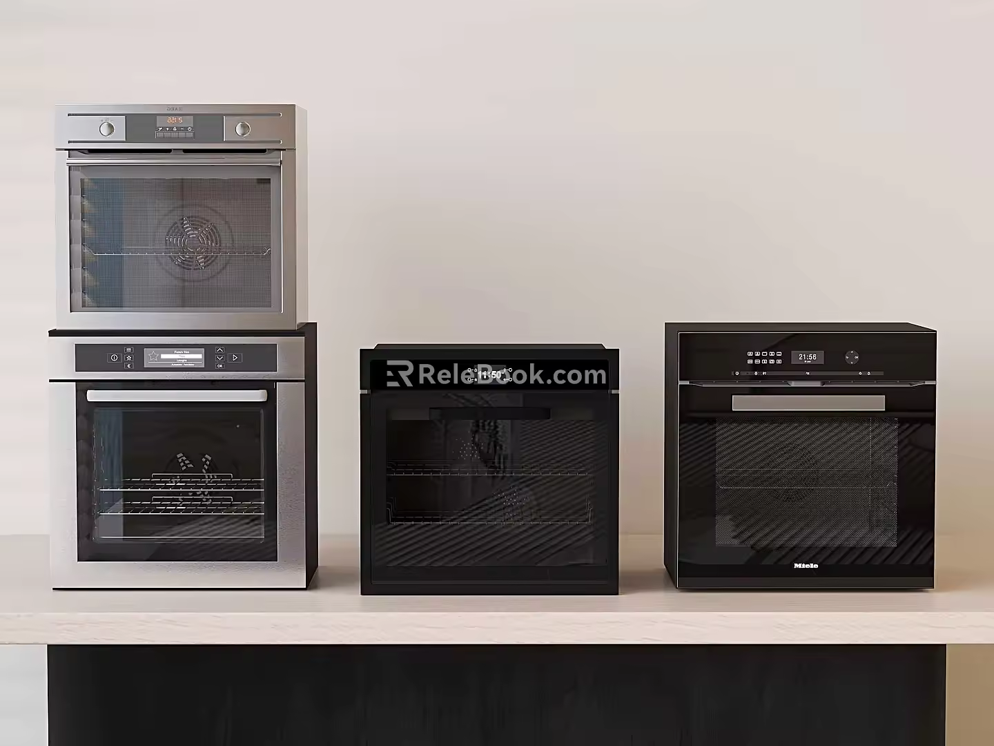 Modern embedded oven steamer kitchen appliances steaming and baking integrated 3d model