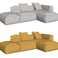 Stylish L Shaped Sectional Sofa with Plush Cushions and Modern Design 3d model