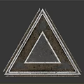 Layered Metallic Pillar Structure With Reflective Surface On Dark Background