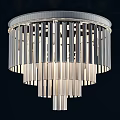 Modern Crystal Ceiling Light With Layered Hanging Strips And Shiny Reflective Surface 3d model