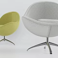 Light Green Upholstered Accent Chair with Curved Design and Padded Seat on Metal Cross Legs