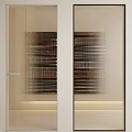 Modern Louvered Sliding Doors With Warm Lighting In Interior Design 3d model